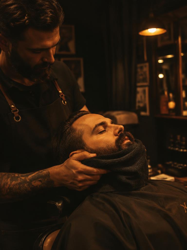 Hot towel beard treatment